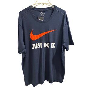 🍒 2/$20 🍒 Nike Mens "Just Do It" T-Shirt XXL Navy & Red Cotton